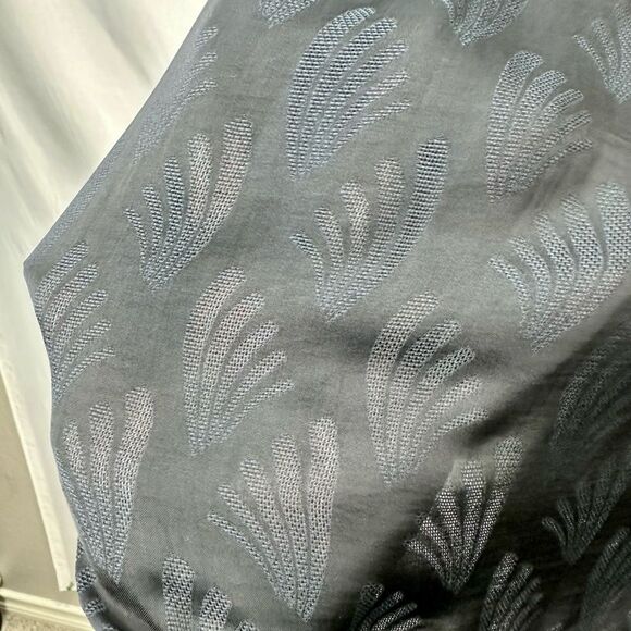 Anthropologie Black Leaf Print Finn Open Shoulder Ruffle Smocked Blouse S NWT - Picture 6 of 12